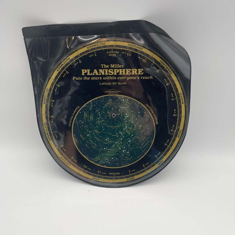 Miller Planisphere Star Finder Latitude 50 North Vintage Star Map 1988 USA‎